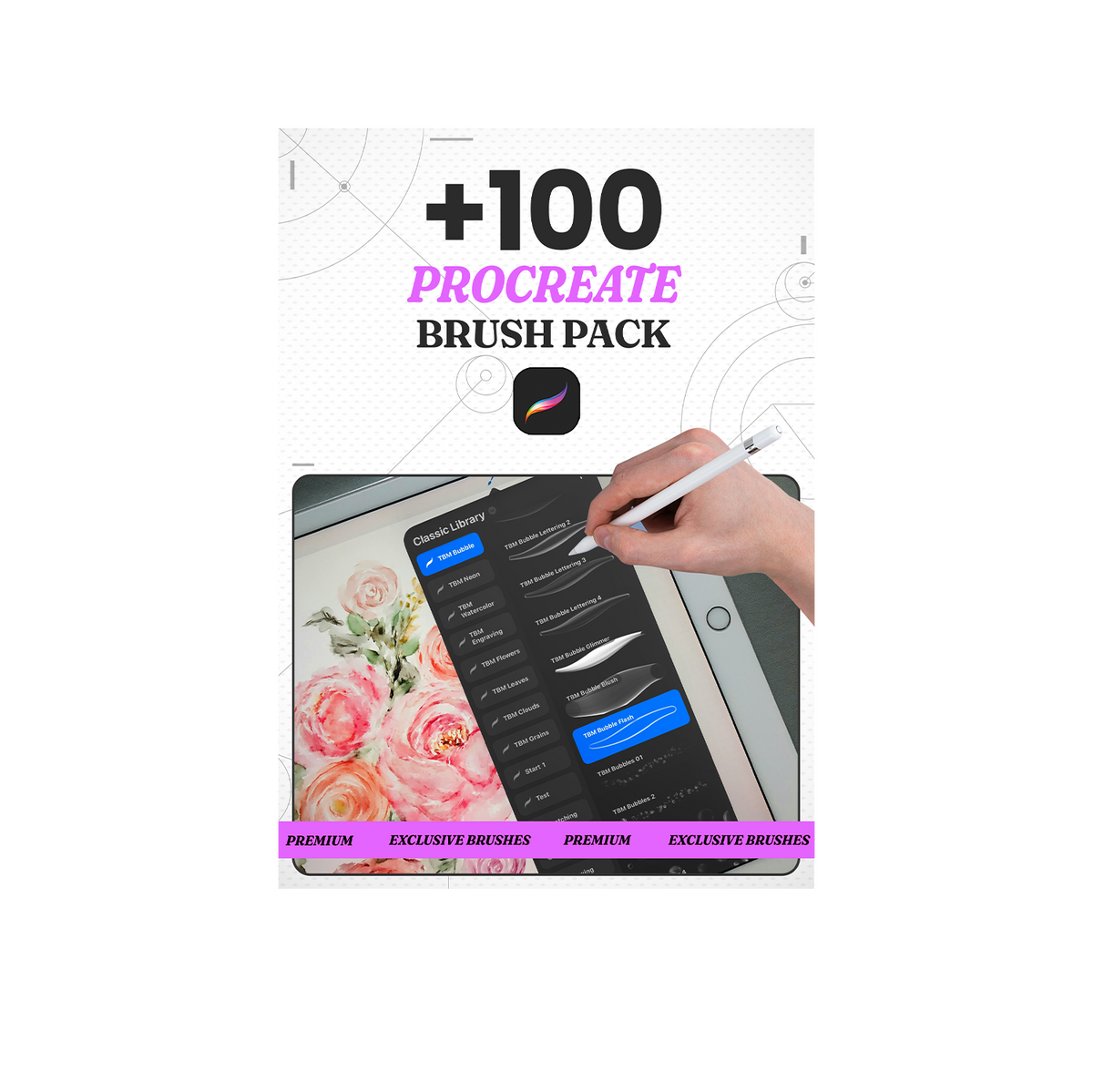 +100 Creator’s Essential  Procreate Pack